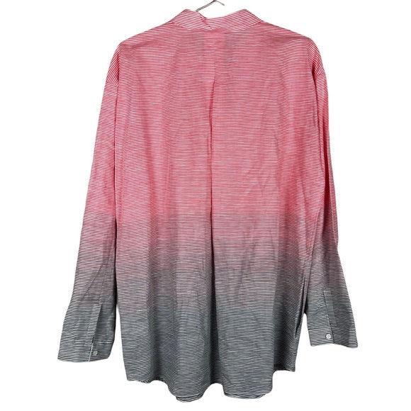 Lafayette 148 New York Pink/Grey Ombre Striped Tunic Has Pockets Linen Blend - Picture 6 of 6